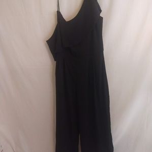 X & O Black One Shoulder Evening Jumpsuit
